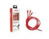 Multi-kábel pre telefón USB C / micro USB 1.2m červený FullLINK 3.1A UC-7